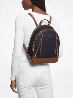 Brooklyn Medium Denim And Leather Backpack -Michael Michael Kors Shop 30F3GBNB2C 2990 4