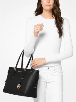 Voyager Medium Crossgrain Leather Tote Bag 8 Voyager Medium Crossgrain Leather Tote Bag -Michael Michael Kors Shop 30H7GV6T8L 0001 4