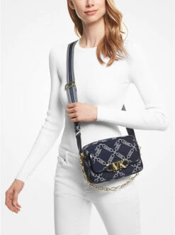 Parker Medium Empire Logo Jacquard Crossbody Bag -Michael Michael Kors Shop 32S3G7PC6J 0394 4