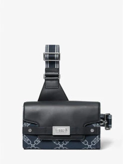 Hudson Empire Logo Jacquard And Leather Sling Pack