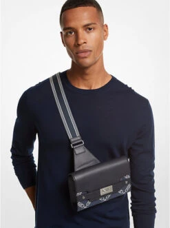 Hudson Empire Logo Jacquard And Leather Sling Pack -Michael Michael Kors Shop 33F3LHDM0U 0410 4