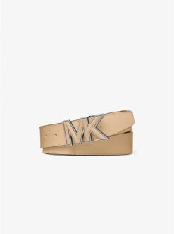 Logo Buckle Leather Belt