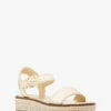 Richie Metallic Faux Leather And Logo Platform Espadrille