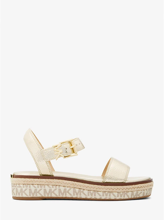 Richie Metallic Faux Leather And Logo Platform Espadrille 4 Richie Metallic Faux Leather And Logo Platform Espadrille - Image 2