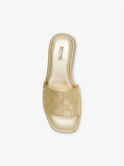 Hayworth Woven Metallic Leather Slide Sandal -Michael Michael Kors Shop 40S3HAFA1M 0705 5