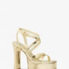 Paola Metallic Snake Embossed Leather Platform Sandal