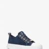 Evy Empire Logo Embossed Suede Sneaker -Michael Michael Kors Shop 43F3EYFS2S 0410 1