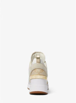 Georgie Metallic Empire Logo Jacquard And Leather Trainer -Michael Michael Kors Shop 43S3GEFS4Y 0388 4