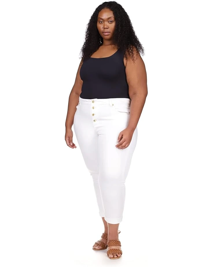 MICHAEL Michael Kors Plus Size High-Rise Crop Skinny Selma Jeans In White 3 MICHAEL Michael Kors Plus Size High-Rise Crop Skinny Selma Jeans In White