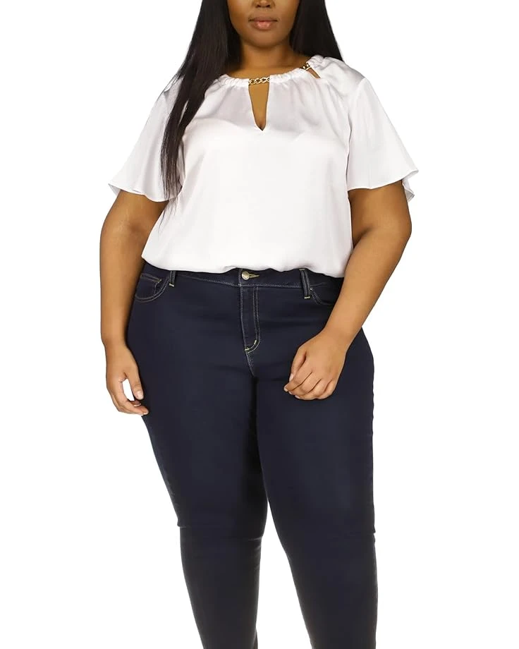 MICHAEL Michael Kors Plus Size Satin Chain Top 3 MICHAEL Michael Kors Plus Size Satin Chain Top