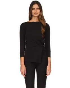 MICHAEL Michael Kors Petite Solid Twist 3/4 Sleeve Top