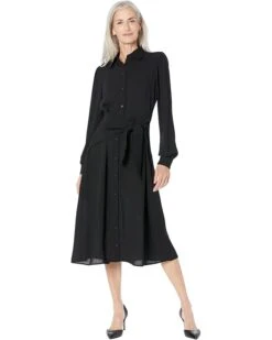 MICHAEL Michael Kors Drapey Crepe Tie Midi Dress