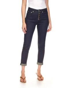 MICHAEL Michael Kors High-Rise Crop Skinny Selma Jeans In Dark Rinse Wash
