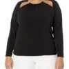 MICHAEL Michael Kors Plus Size Solid Chain Cutout Top 2 MICHAEL Michael Kors Plus Size Solid Chain Cutout Top -Michael Michael Kors Shop 61gxSMYsfSL. AC SR736920