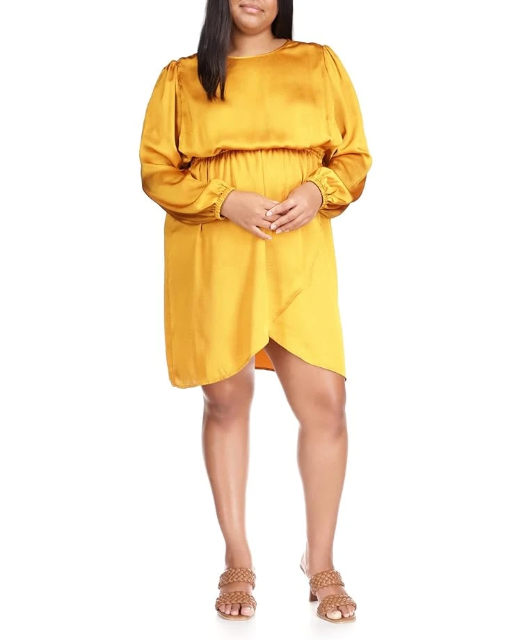 MICHAEL Michael Kors Plus Size Satin Long Sleeve Flounce Dress 3 MICHAEL Michael Kors Plus Size Satin Long Sleeve Flounce Dress