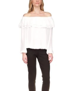MICHAEL Michael Kors Ruffle Peasant Top