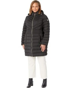 MICHAEL Michael Kors Plus Size 3/4 Zip Front Lightweight Down Jacket M865095F74