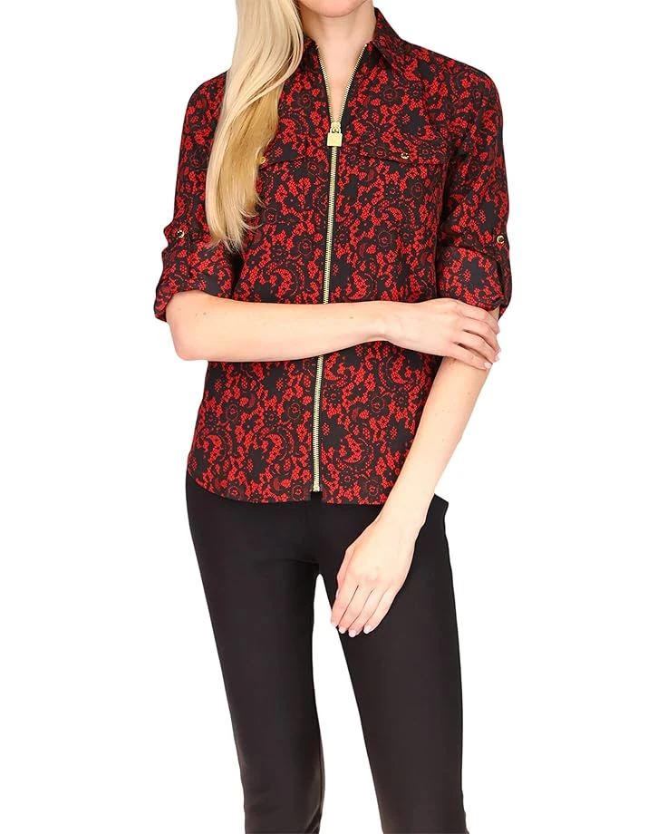 MICHAEL Michael Kors Petite Lace Dog Tag Top 3 MICHAEL Michael Kors Petite Lace Dog Tag Top