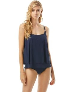 MICHAEL Michael Kors Iconic Solids Double Layer Tankini Top