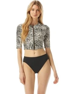 MICHAEL Michael Kors Zebra Zip Front Rashguard