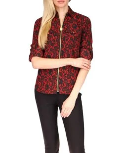 MICHAEL Michael Kors Lace Dog Tag Top