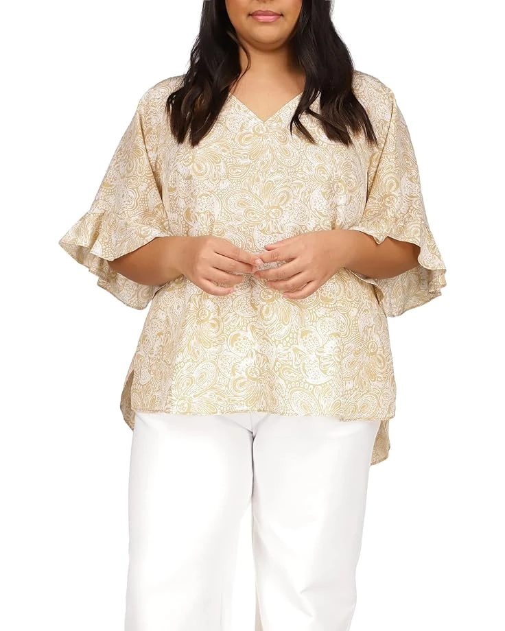 MICHAEL Michael Kors Plus Size Paisley Ruffle Sleeve Top 3 MICHAEL Michael Kors Plus Size Paisley Ruffle Sleeve Top