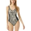 MICHAEL Michael Kors Zebra Zip Front One-Piece