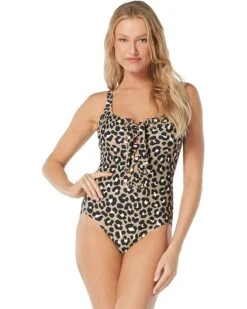 MICHAEL Michael Kors Graphic Cheetah Lace-Up One-Piece
