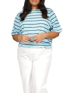 MICHAEL Michael Kors Plus Size Stripe Kimono Top