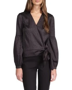 MICHAEL Michael Kors Cheetah Jacquard Wrap Top