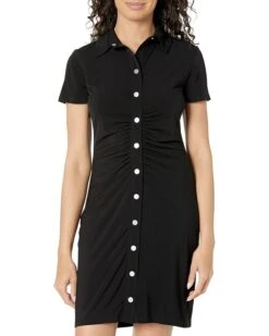 MICHAEL Michael Kors Short Sleeve Snap Ruched Mini Dress
