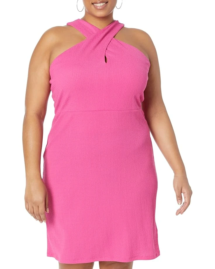 MICHAEL Michael Kors Plus Size Solid Crisscross Mini Dress 3 MICHAEL Michael Kors Plus Size Solid Crisscross Mini Dress