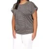 MICHAEL Michael Kors Plus Size Stripe Snap Epaulette T-Shirt -Michael Michael Kors Shop 811FaxAqyL. AC SR736920