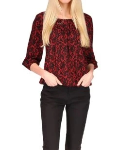 MICHAEL Michael Kors Petite Lovely Lace Peasant Top