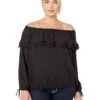 MICHAEL Michael Kors Plus Size Ruffle Peasant Top