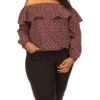 MICHAEL Michael Kors Plus Size Off Shoulder Peasant Top