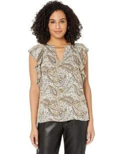 MICHAEL Michael Kors Drama Patchwork Paisley Top