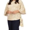 MICHAEL Michael Kors Plus Size Batik Paisley Flounce Sleeve T-Shirt