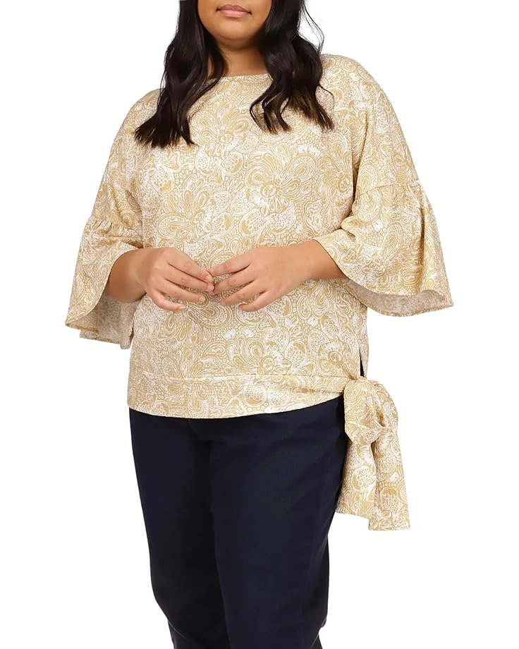 MICHAEL Michael Kors Plus Size Batik Paisley Flounce Sleeve T-Shirt 3 MICHAEL Michael Kors Plus Size Batik Paisley Flounce Sleeve T-Shirt