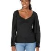MICHAEL Michael Kors Petite Long Sleeve Puff Sleeve Ruched Top