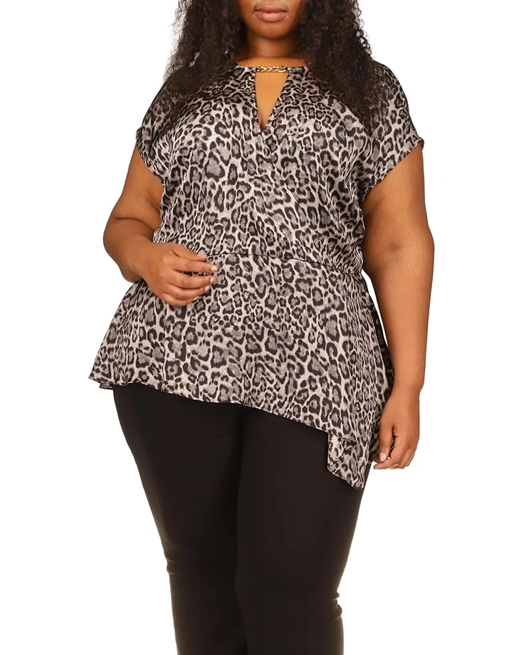 MICHAEL Michael Kors Plus Size Wildcat Asymmetrical Hank Hem Top 3 MICHAEL Michael Kors Plus Size Wildcat Asymmetrical Hank Hem Top