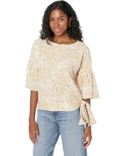 MICHAEL Michael Kors Petite Batik Paisley Flounce Sleeve T-Shirt