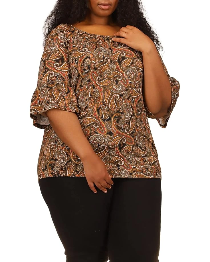 MICHAEL Michael Kors Plus Size Paisley Flare Sleeve Top 3 MICHAEL Michael Kors Plus Size Paisley Flare Sleeve Top