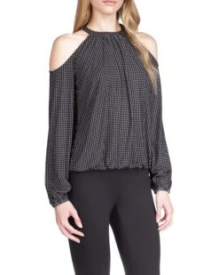 MICHAEL Michael Kors Petite Cold-Shoulder Smock Long Sleeve