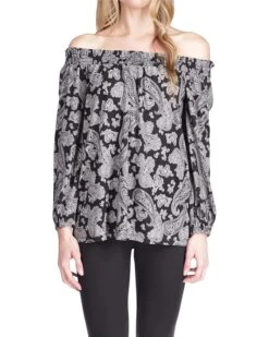 MICHAEL Michael Kors Paisley Print Off Shoulder Top