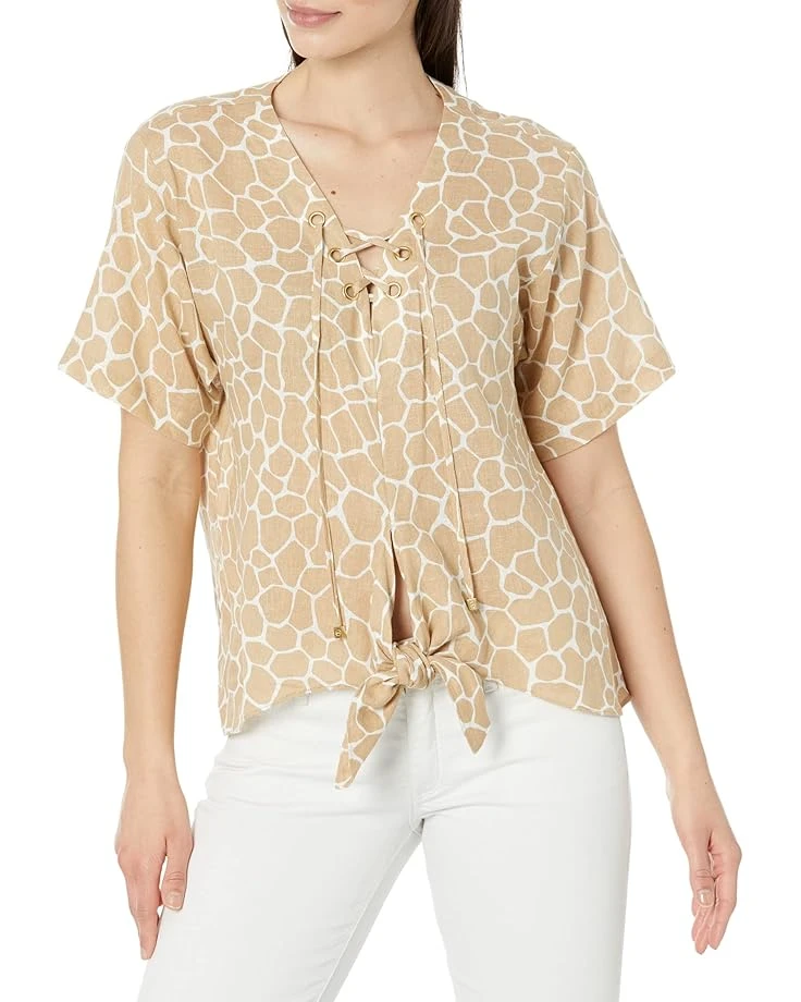 MICHAEL Michael Kors Giraffe Grommet Neck Top 3 MICHAEL Michael Kors Giraffe Grommet Neck Top