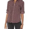 MICHAEL Michael Kors Petite PJ Foulard Lock Zip Shirt