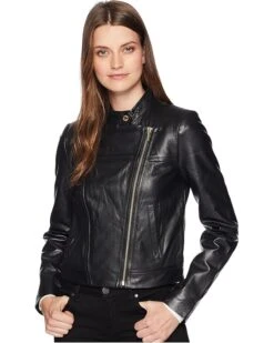 MICHAEL Michael Kors Leather Moto Jacket