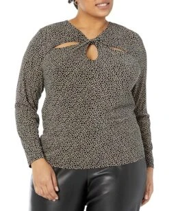 MICHAEL Michael Kors Plus Size Giraffe Twist Keyhole Top