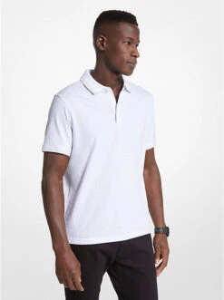Greenwich Logo Print Cotton Jersey Polo Shirt